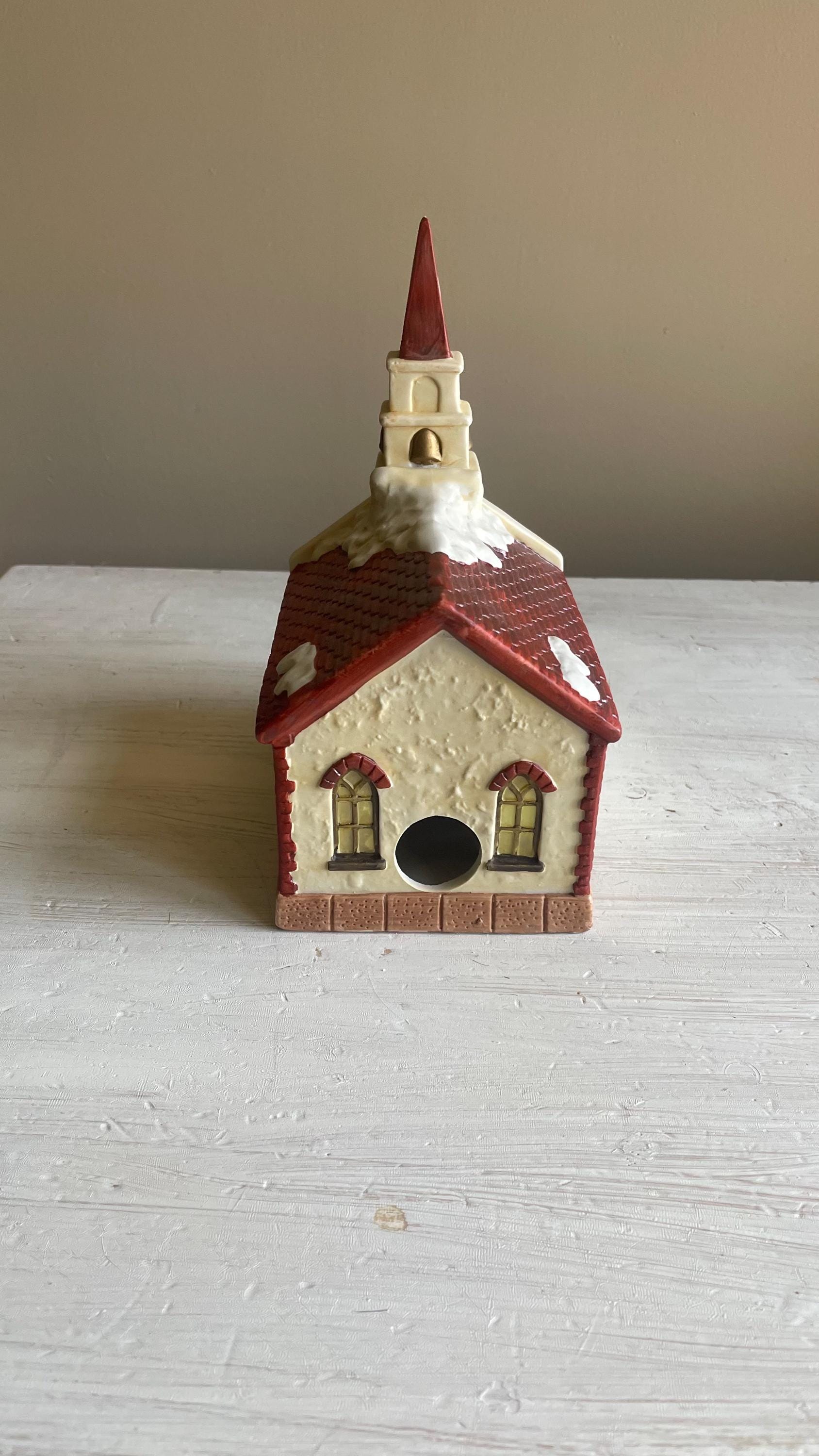Americana Village St. Mary's Church – Hand-Painted Porcelain Christmas Decoration 1991