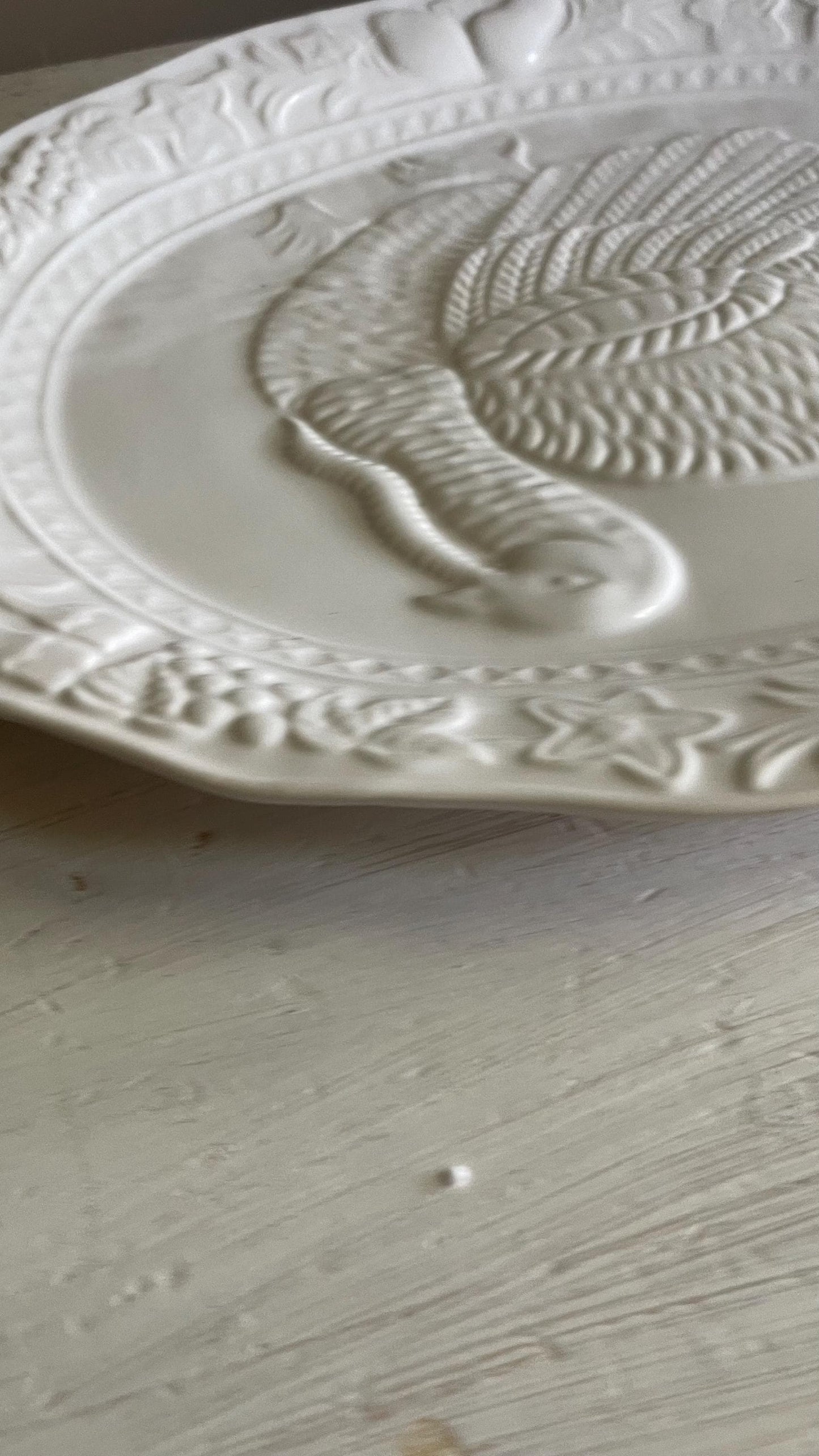 Vintage Tom Turkey Thanksgiving Platter: Embossed Fall Decor