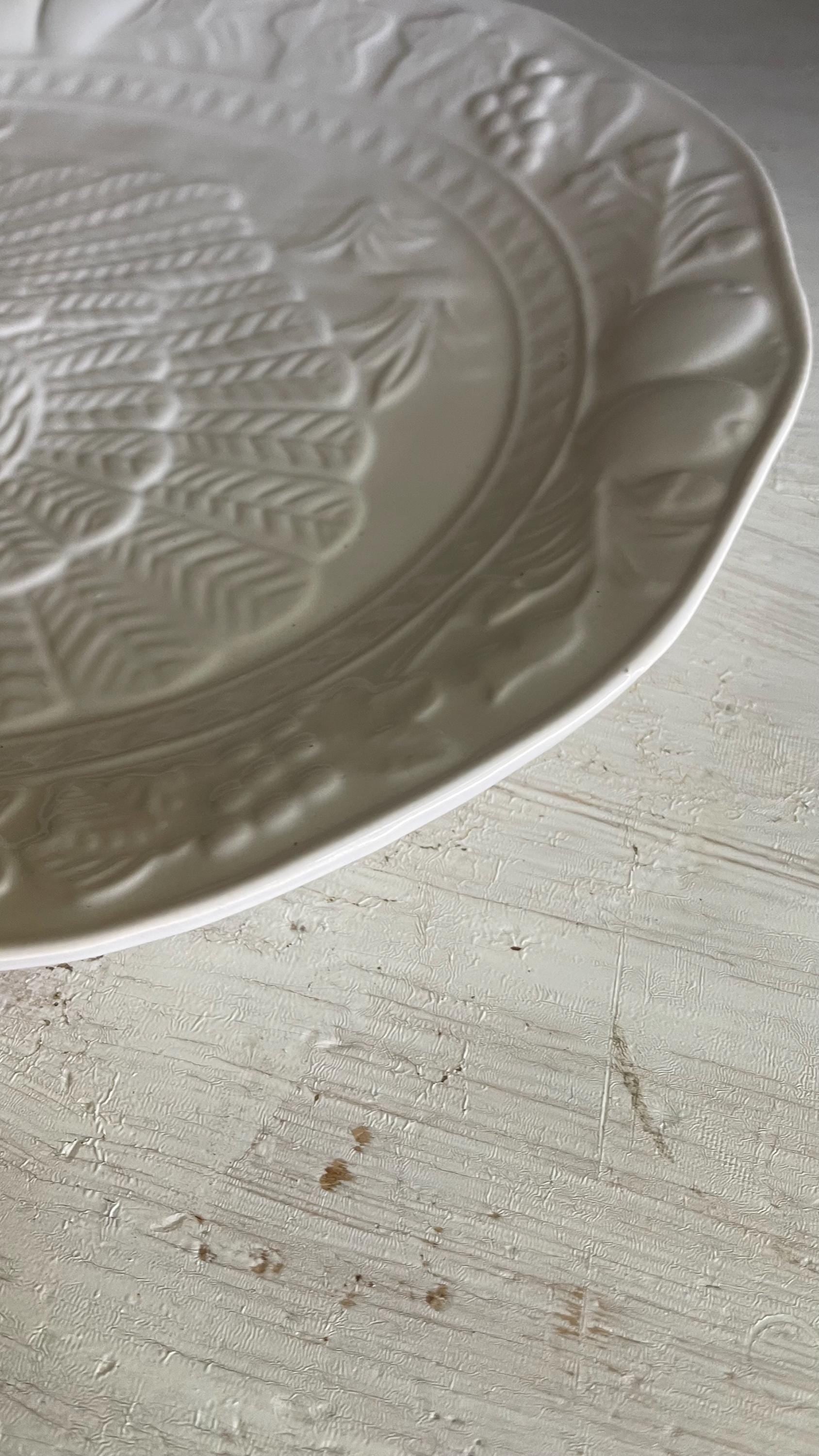 Vintage Tom Turkey Thanksgiving Platter: Embossed Fall Decor