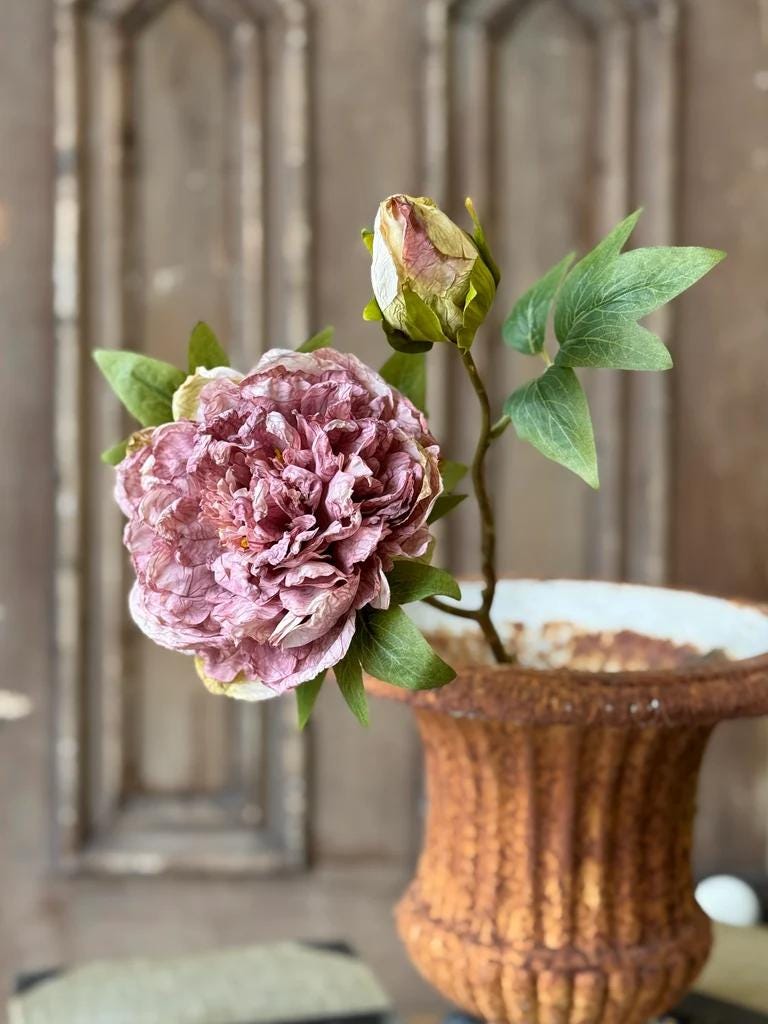 Peony Legacy Bloom Pink - Fall Faux Floral: 20-Inch