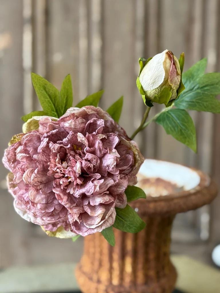 Peony Legacy Bloom Pink - Fall Faux Floral: 20-Inch