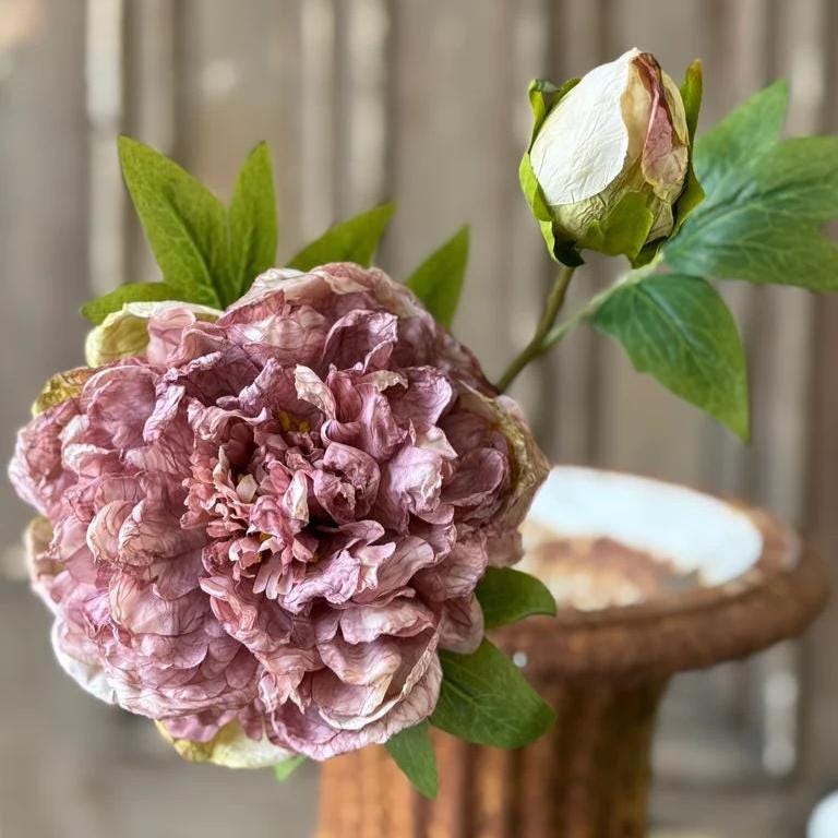 Peony Legacy Bloom Pink - Fall Faux Floral: 20-Inch