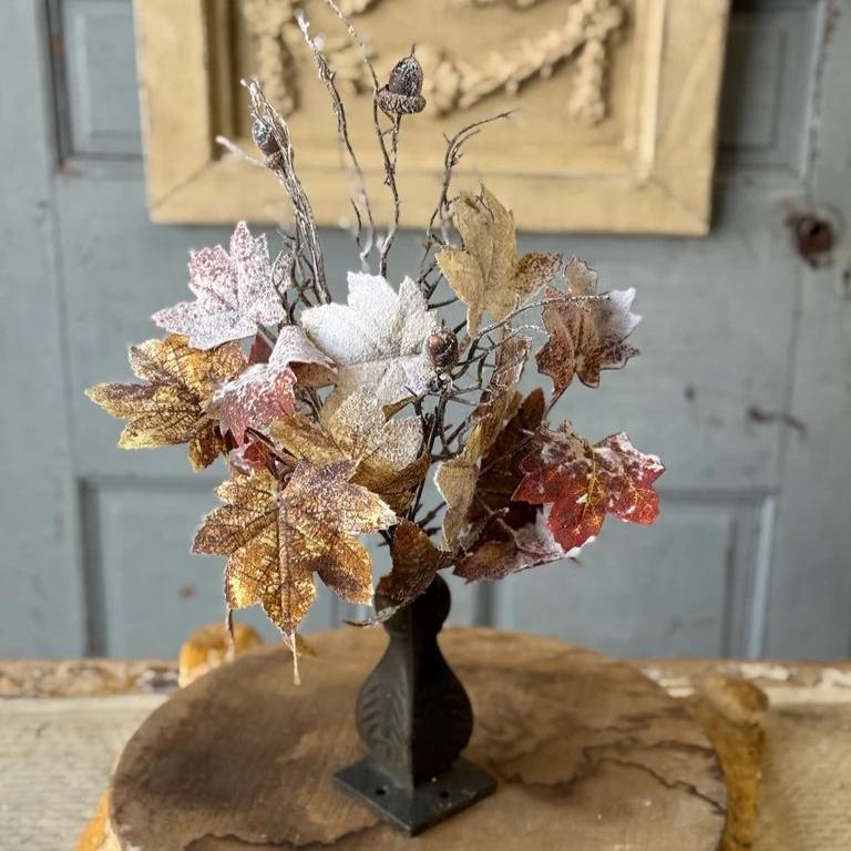 Artificial Frostbound Leaves Spray 21-Inch: Fall Decor