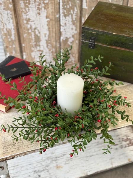 Holly and Berry Winter Wreath - 20 Inch Christmas Wreath