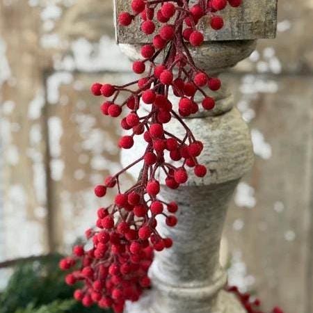 Faux Icy Red Berry Garland - 6 Foot Christmas Garland