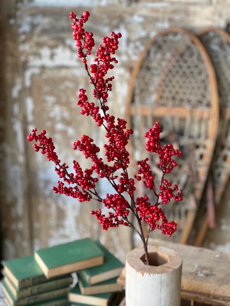 Red Berry Spray - 35 Inch