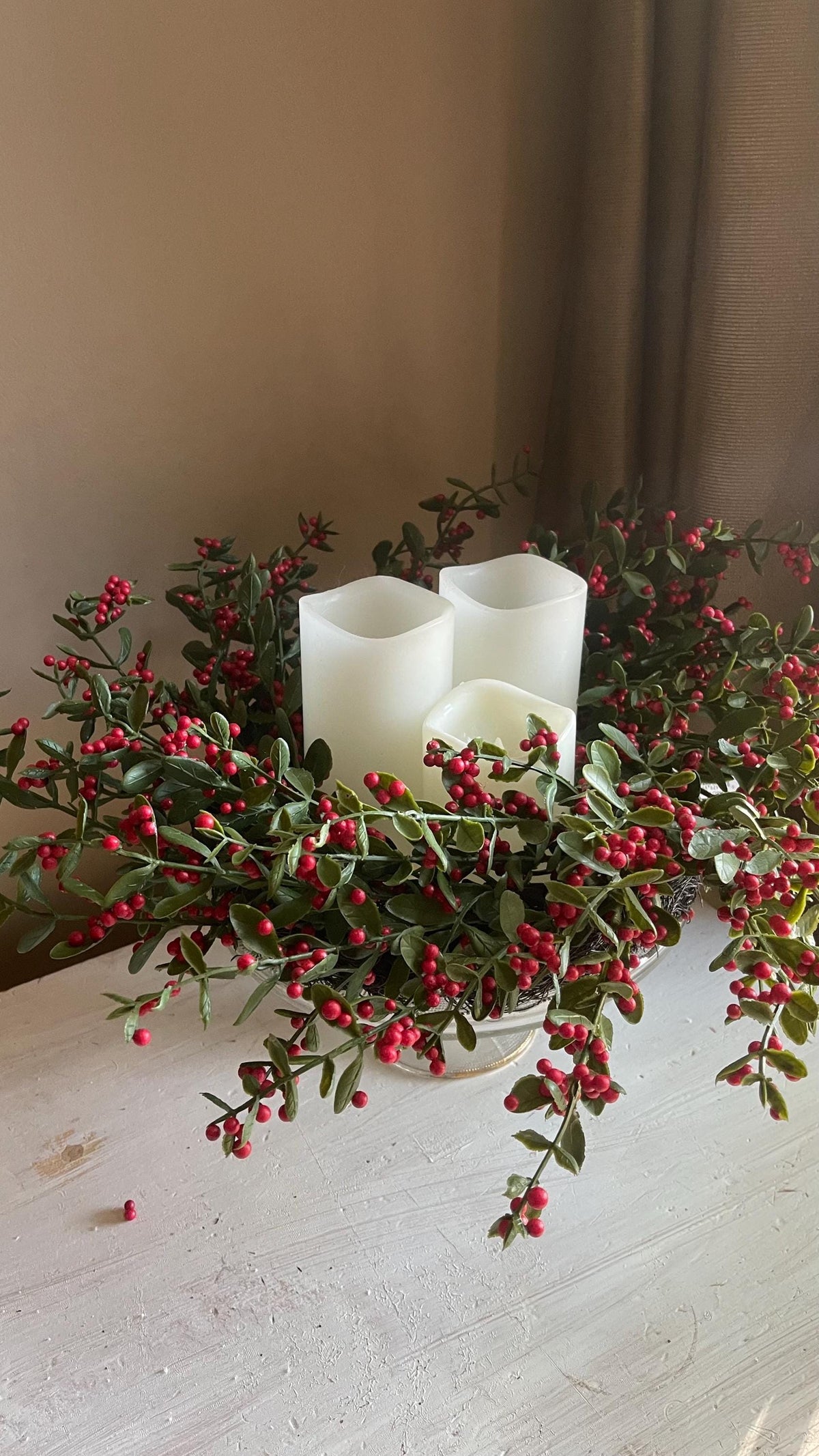 Holly and Berry Winter Wreath - 20 Inch Christmas Wreath