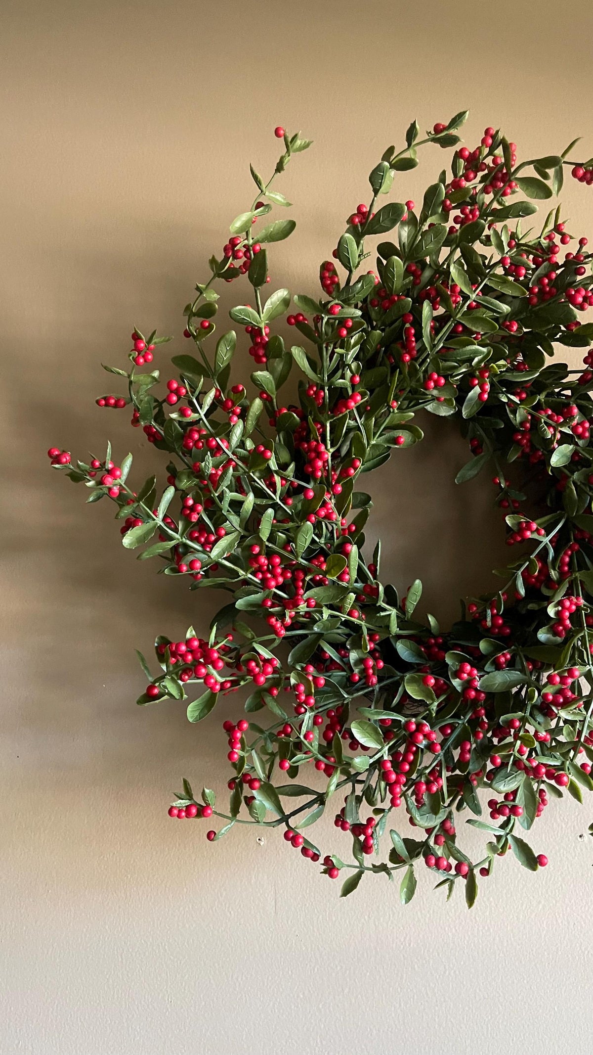 Holly and Berry Winter Wreath - 20 Inch Christmas Wreath