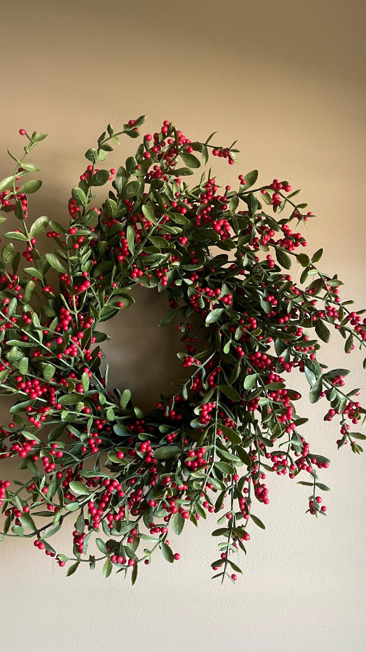 Holly and Berry Winter Wreath - 20 Inch Christmas Wreath