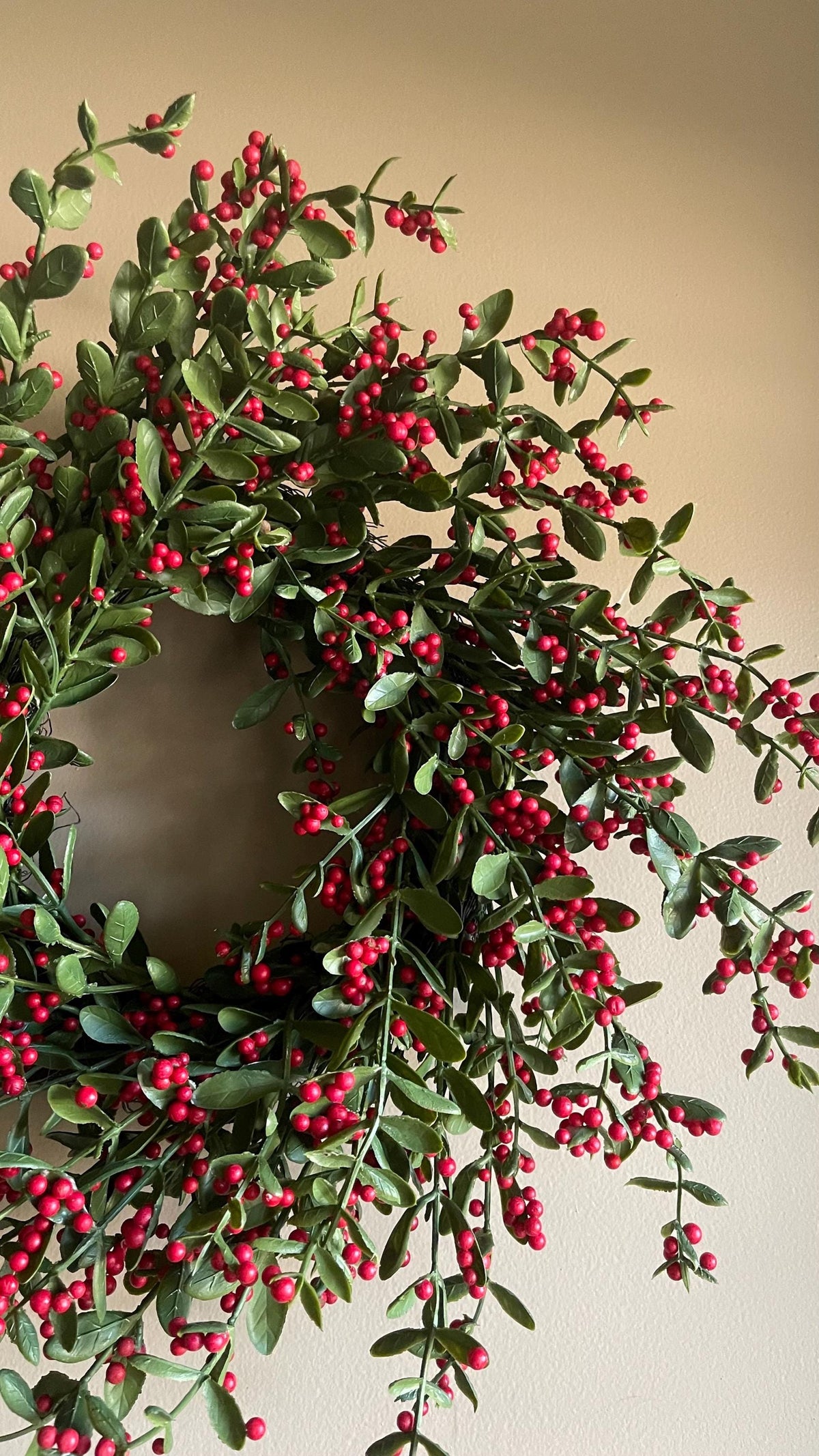 Holly and Berry Winter Wreath - 20 Inch Christmas Wreath