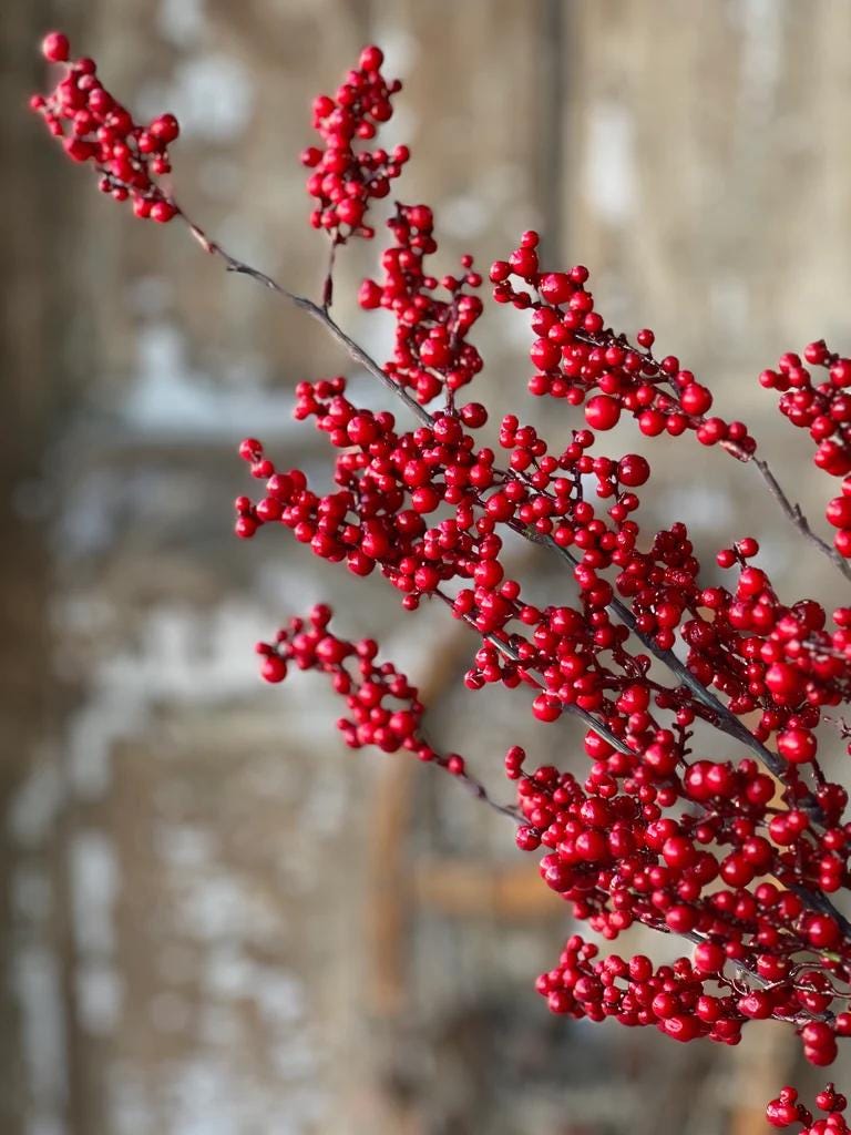 Red Berry Spray - 35 Inch