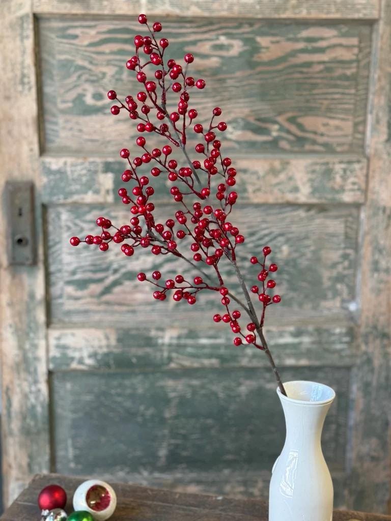 Merry Berry Spray - Christmas Red Berry Stem - 30-Inch