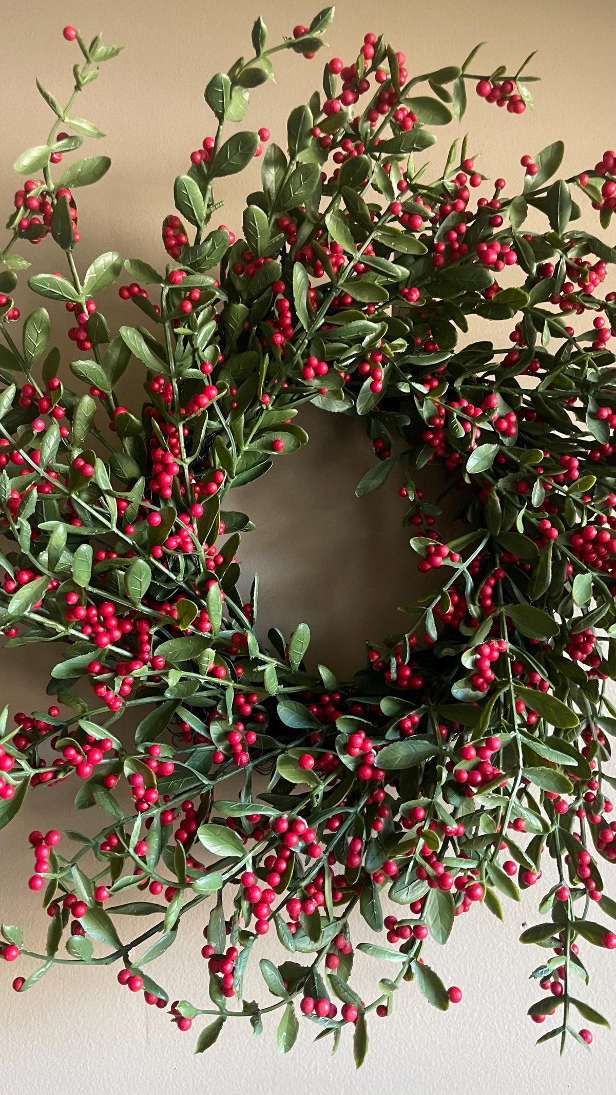 Holly and Berry Winter Wreath - 20 Inch Christmas Wreath