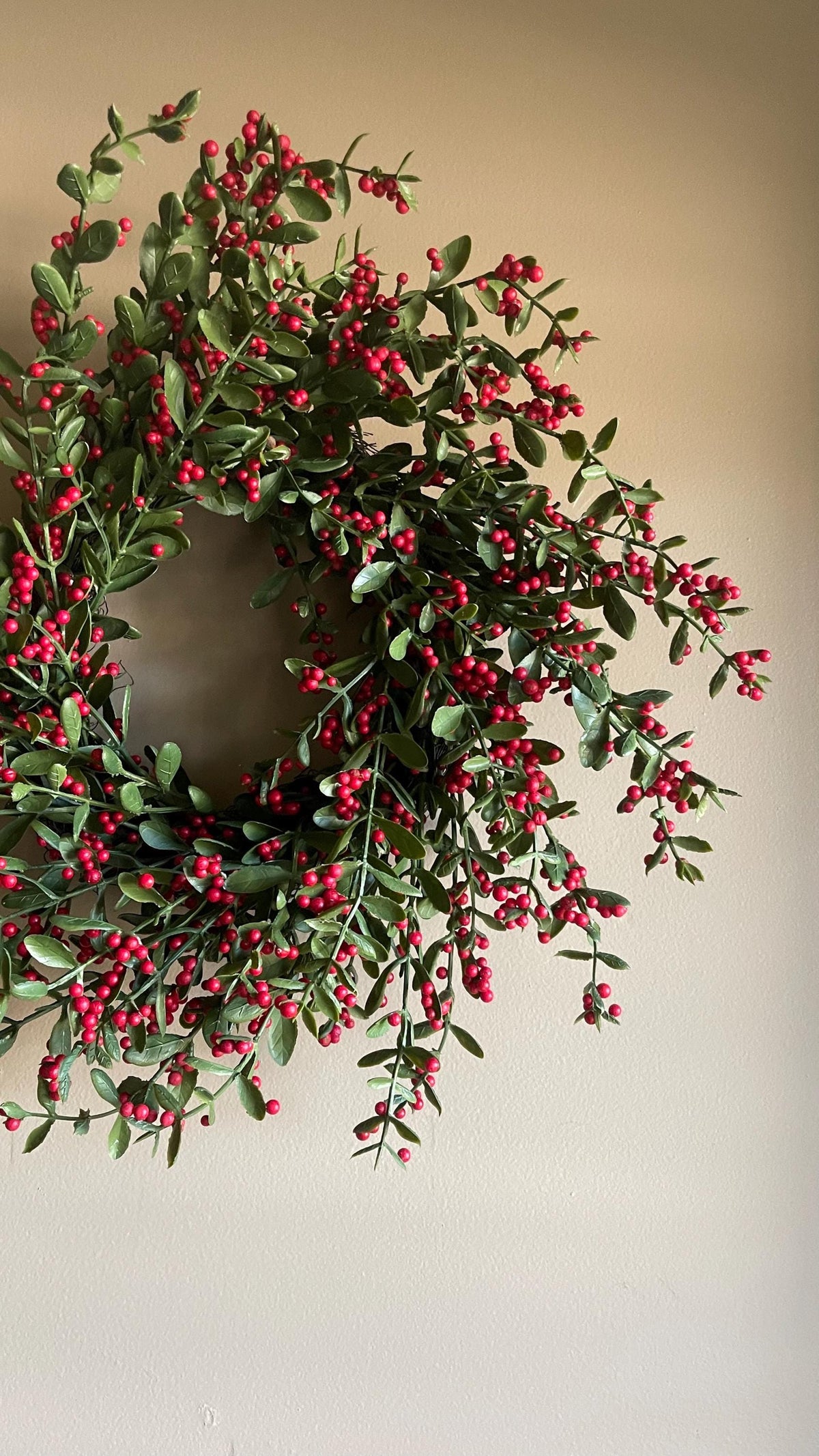 Holly and Berry Winter Wreath - 20 Inch Christmas Wreath