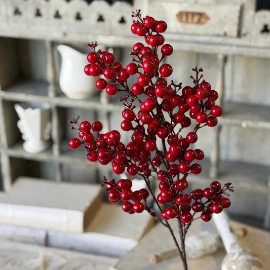 Scarlet Sonata Red Berry Bush - Christmas Florals - 24-Inch