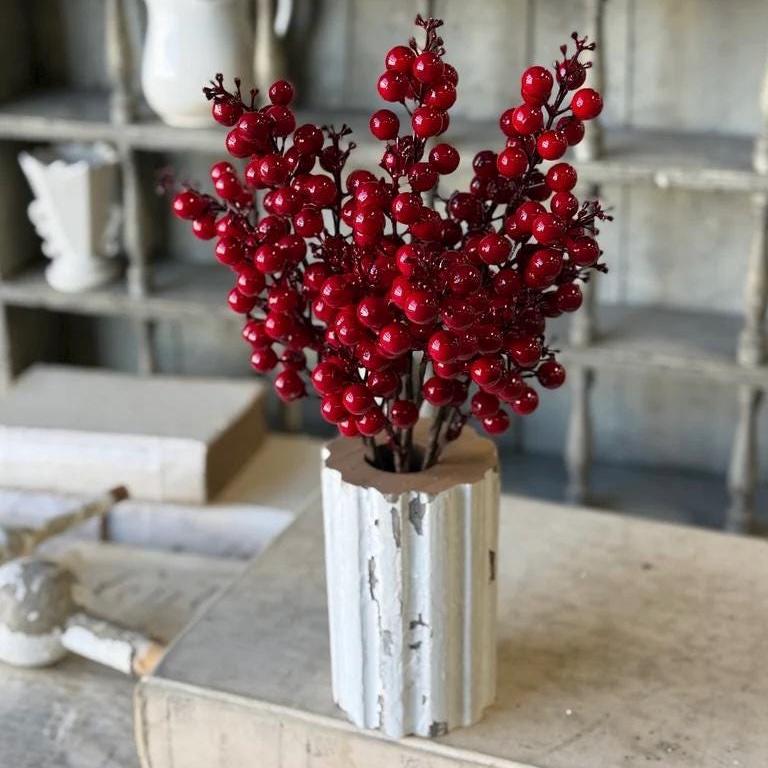 3 Stems Scarlet Sonata Red Berry Bundle - Christmas Florals - 15-Inch