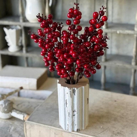 3 Stems Scarlet Sonata Red Berry Bundle - Christmas Florals - 15-Inch