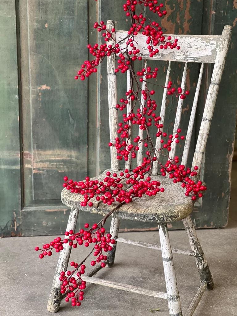 Weatherproof Faux Matte Red Berry Garland - 5 Foot Outdoor Christmas Garland