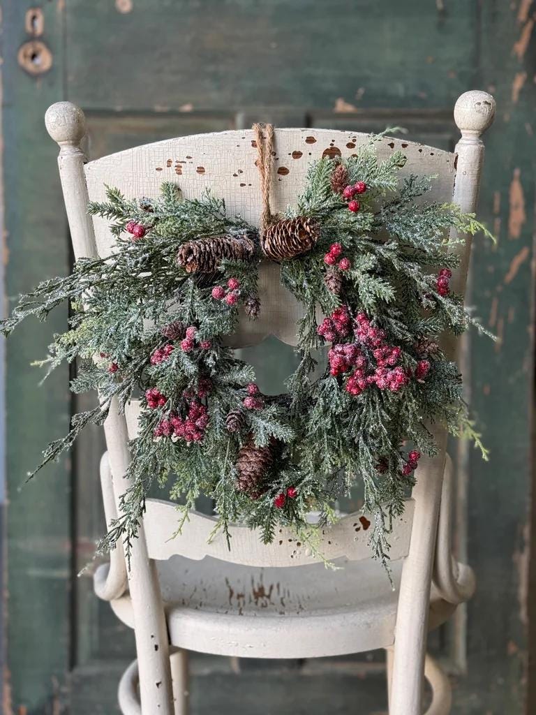 Divinity Berry Winter Wreath | Christmas Wreath, 12-14-Inch Wreath