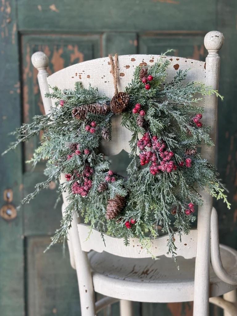 Divinity Berry Winter Wreath | Christmas Wreath, 12-14-Inch Wreath