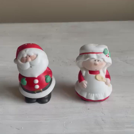 Vintage Santa & Mrs. Claus Salt and Pepper Shakers: Christmas Tabletop Decor