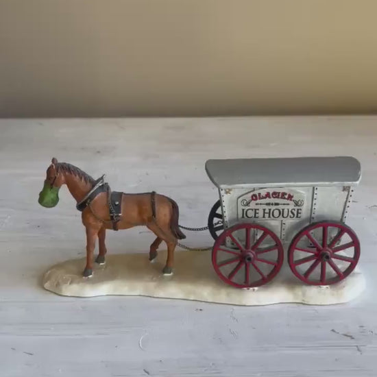 Lemax Ice House Horse and Carriage | Christmas Village Accessory | Lemax Christmas Village Accessory | Christmas Village Horse & Carriage