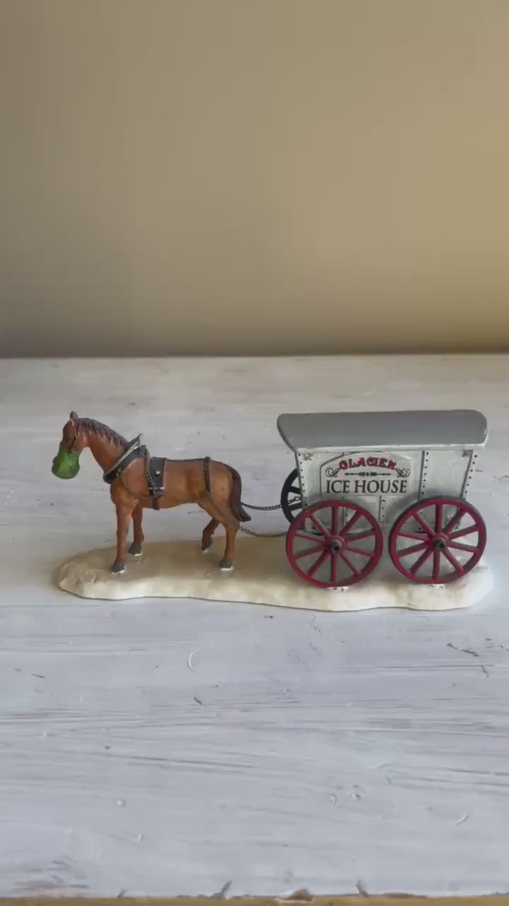 Lemax Ice House Horse and Carriage | Christmas Village Accessory | Lemax Christmas Village Accessory | Christmas Village Horse & Carriage