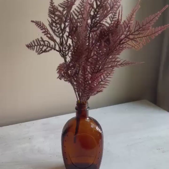 Faux Autumn Fern Bundle: 19" Bordeaux Brown Vase Filler