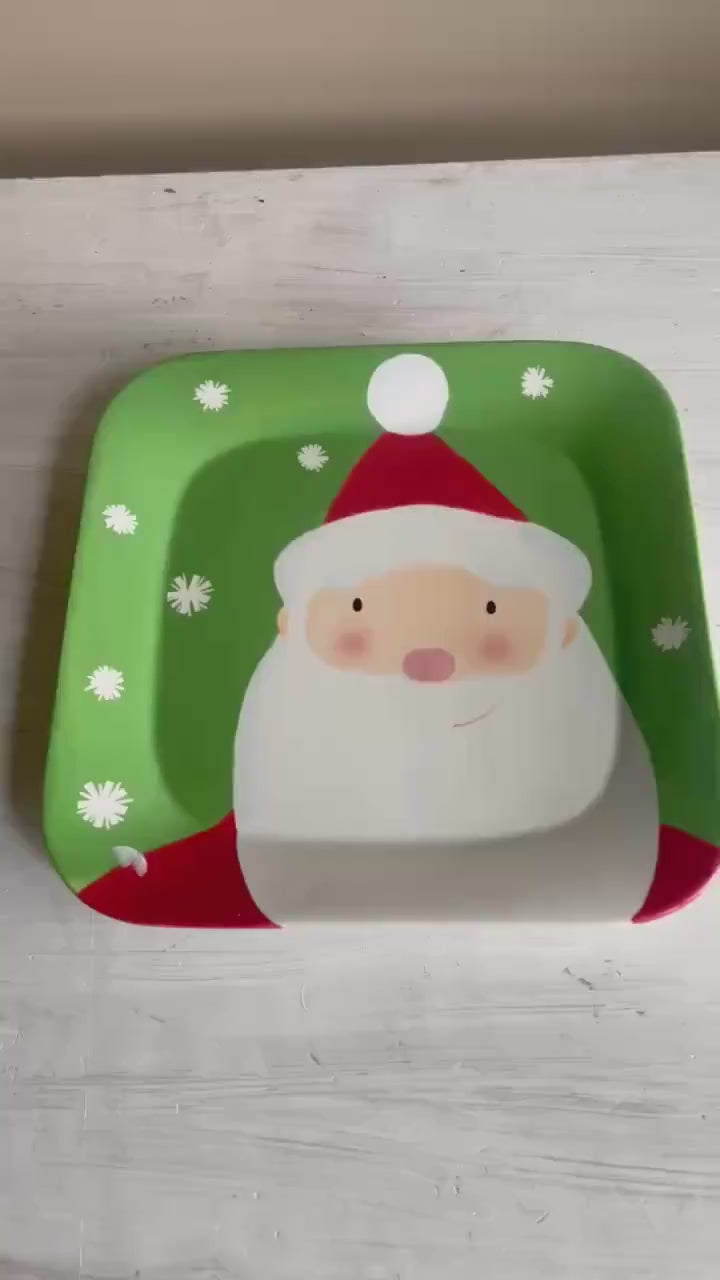 Vintage Santa Cookie Plate: Christmas Platter