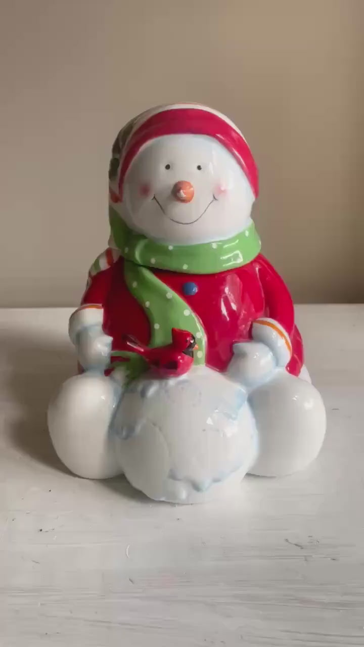 Vintage Snowman Cookie Jar: Bella Casa Ganz Christmas Decor