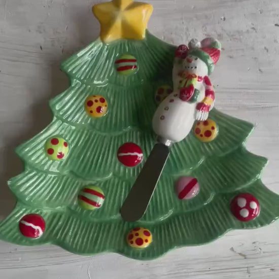 Fitz & Floyd Christmas Tree Snack Plate: Vintage Holiday Entertaining