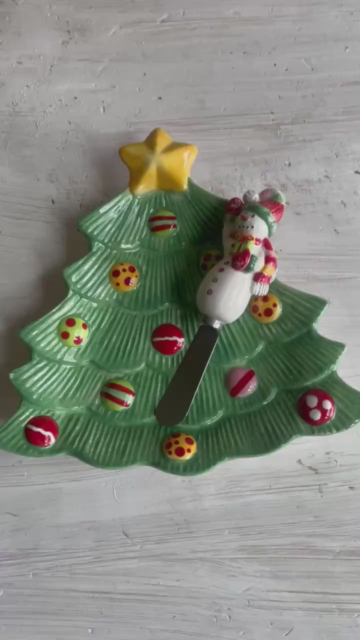 Fitz & Floyd Christmas Tree Snack Plate: Vintage Holiday Entertaining
