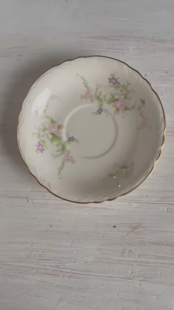 Vintage Homer Laughlin Jean Saucer: Pink Floral Replacement