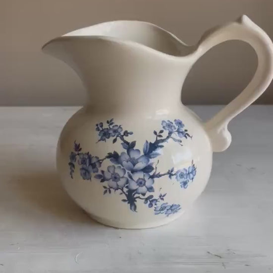 Vintage Pitcher - Blue and White Farmhouse Decor