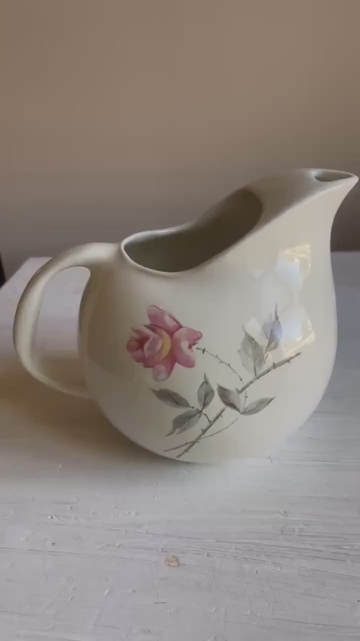 Vintage Ballerina Universal Rosette Ball Pitcher | Mid-Century Farmhouse Pitcher
