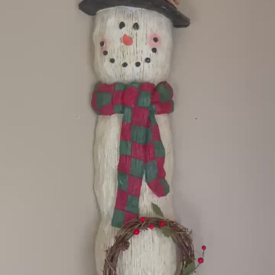 Snowman Wall Hanging | Vintage Snowman | Snowman Decor | Vintage Christmas | Vintage Winter Decor