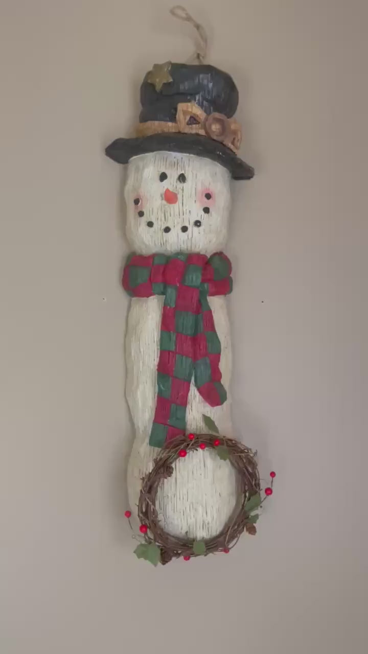 Snowman Wall Hanging | Vintage Snowman | Snowman Decor | Vintage Christmas | Vintage Winter Decor