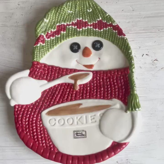 Vintage Department 56 Snowman Christmas Platter | Snowman Cookie Plate | Vintage Christmas | Department 56 | Snowman Cookie Tray