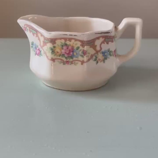 Vintage Mount Clemens Mildred Creamer: 1930s Floral China