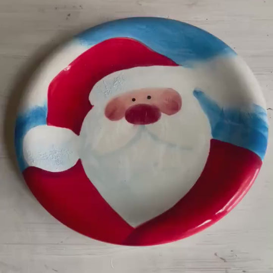 Vintage Sakura Santa Cookie Plate: Jolly Christmas Platter