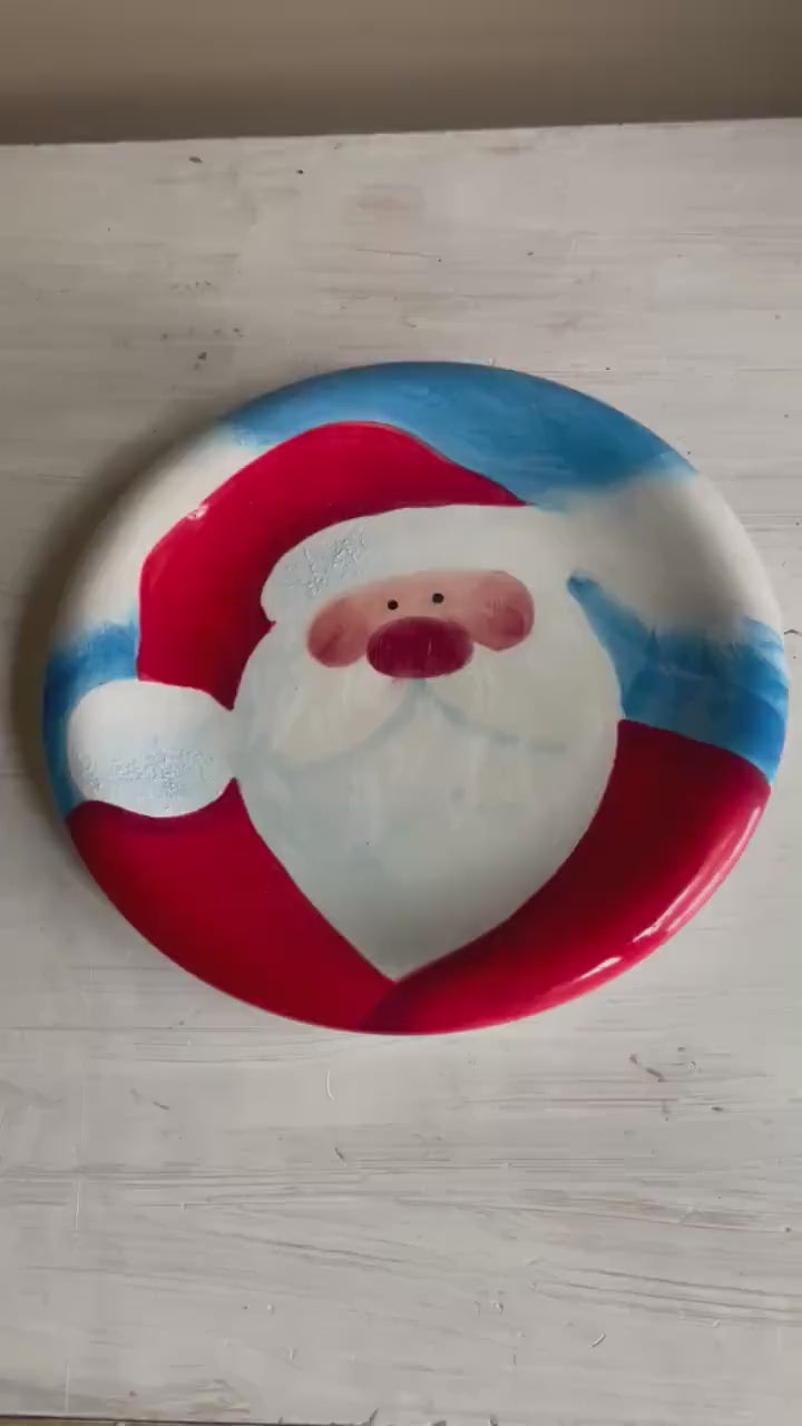 Vintage Sakura Santa Cookie Plate: Jolly Christmas Platter