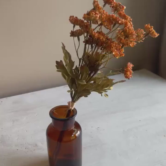 Artificial Fennel Flower Bundle: Pumpkin Orange Fall Floral - 13 Inch
