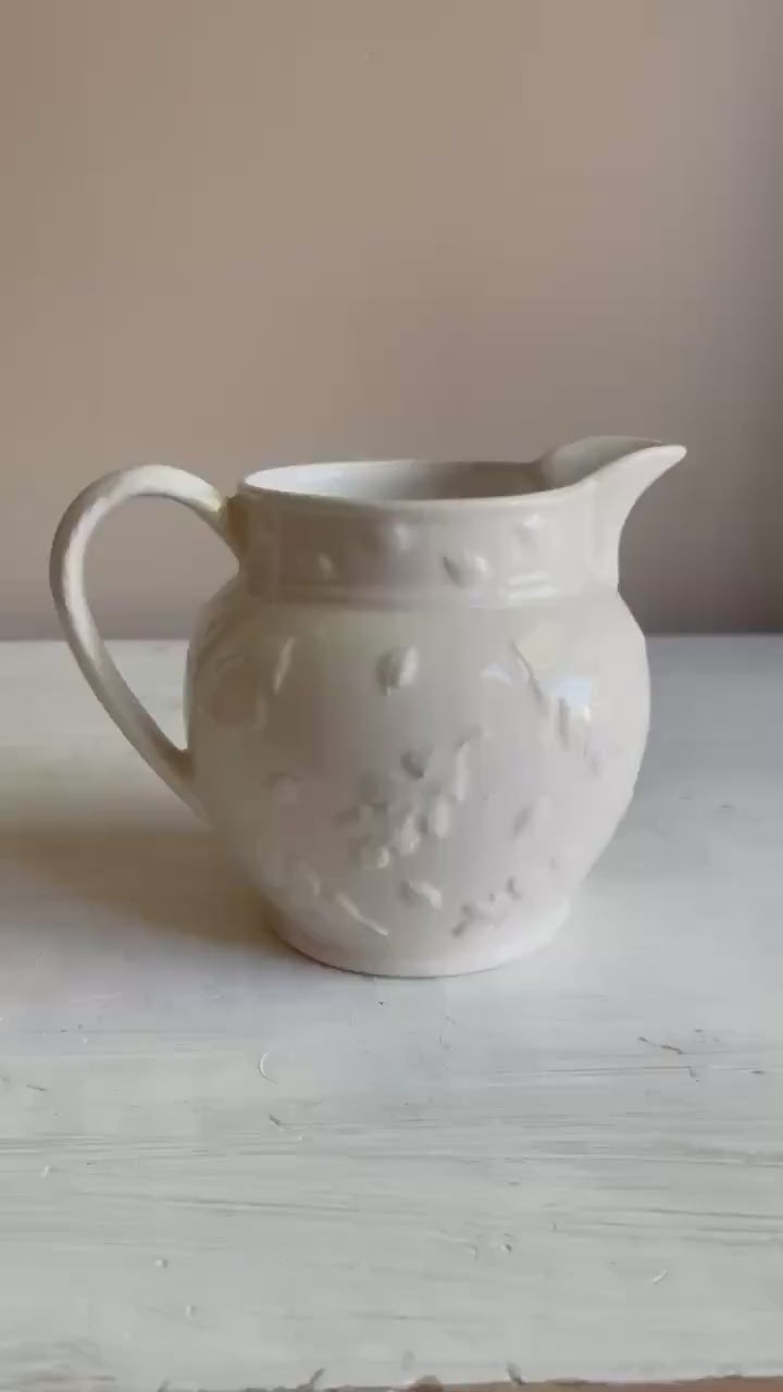 Oakleaf Pitcher - Laura Ashley - Fall Pitcher - Fall Kitchen Decor - Farmhouse Kitchen - Embossed Oak Leaf - Holiday Entertaining