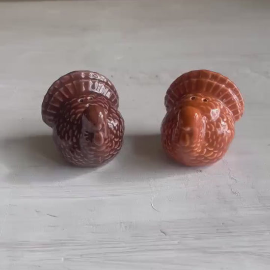 Vintage Turkey Salt & Pepper Shakers: Thanksgiving Fall Decor