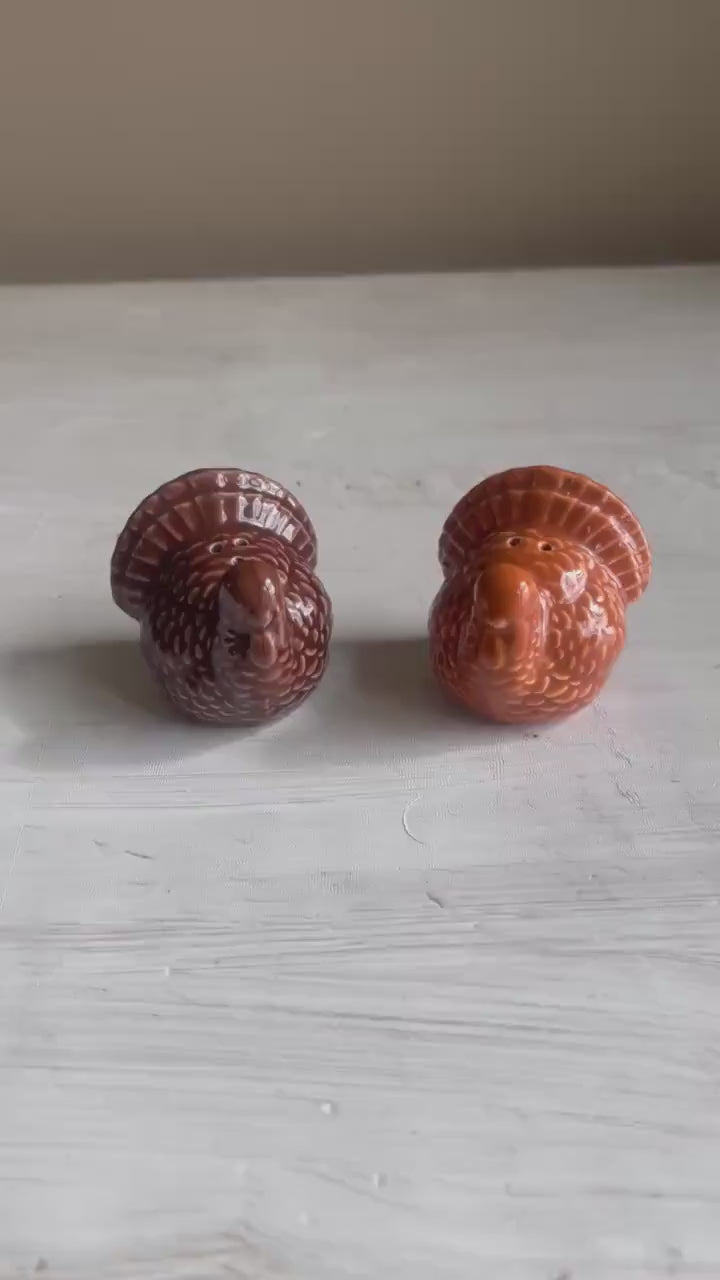 Vintage Turkey Salt & Pepper Shakers: Thanksgiving Fall Decor