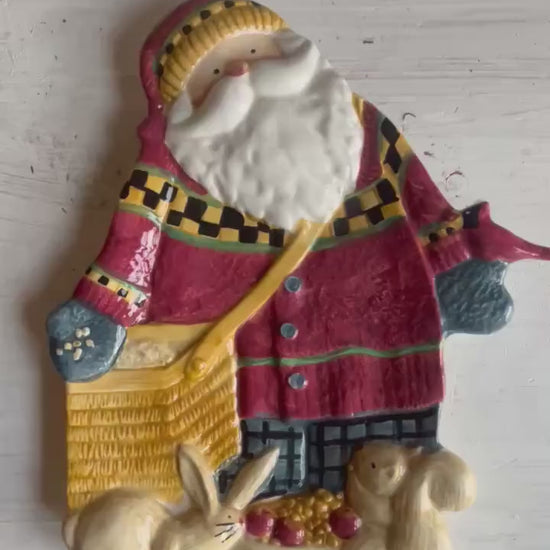 Vintage Santa Cookie Platter: Sakura Christmas Plate