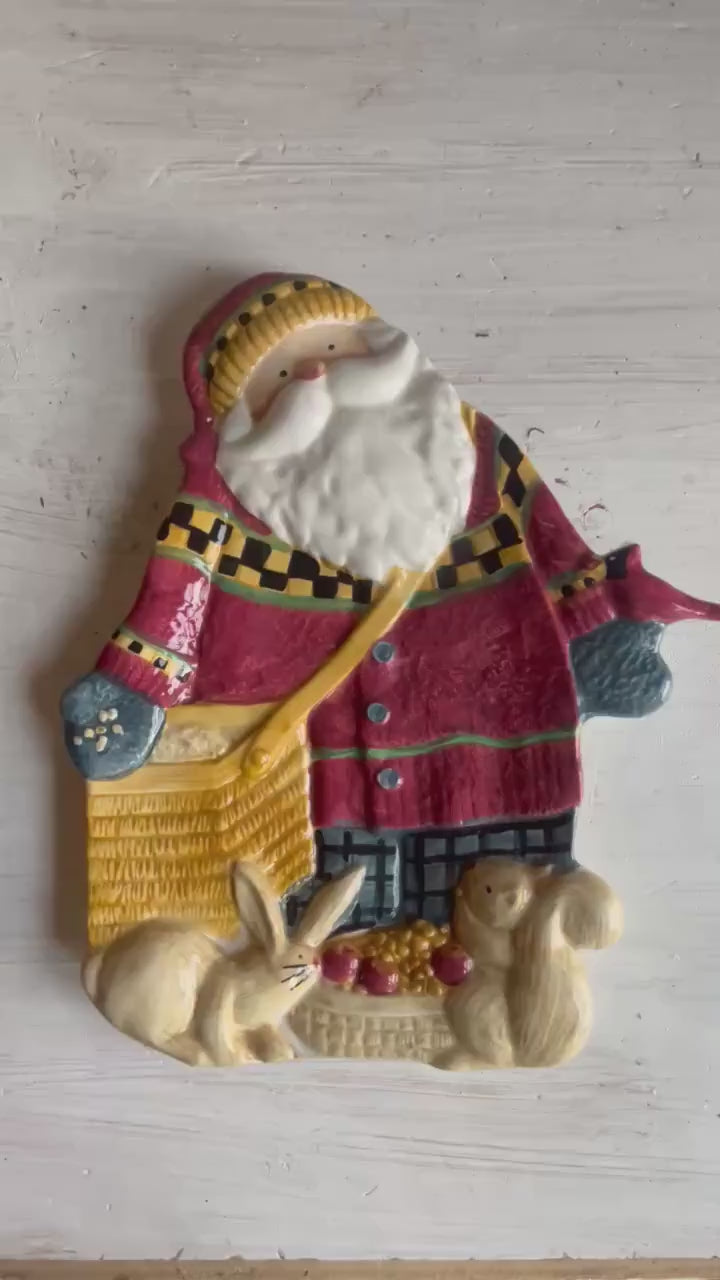 Vintage Santa Cookie Platter: Sakura Christmas Plate