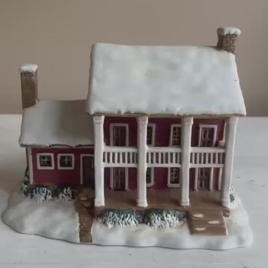 Vintage Lighted Ceramic Christmas Village: Currier & Ives Winter Scene