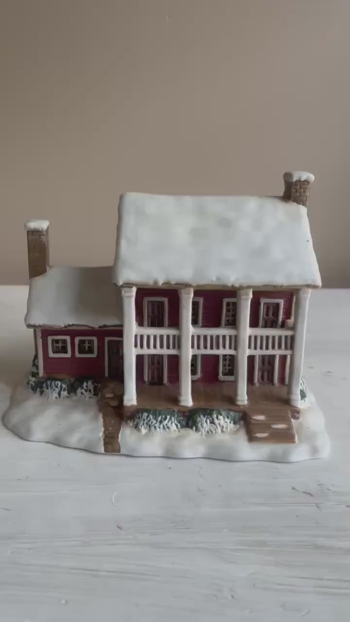 Vintage Lighted Ceramic Christmas Village: Currier & Ives Winter Scene