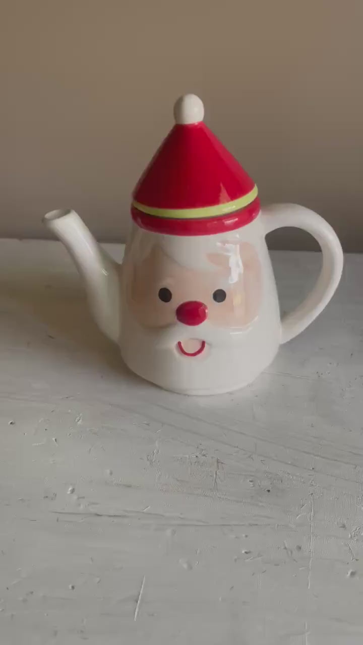 Vintage Snowman Teapot: 1980s Christmas Kitchen Decor